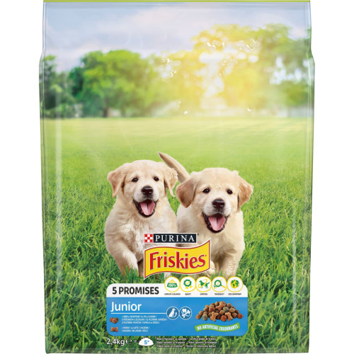 Сухий корм для собак Purina Friskies Junior з куркою, овочами і молоком 2.4 кг (7613034232205) – Purina Friskies (вид 1)