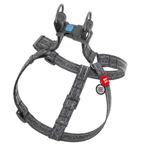 Шлей для собак WAUDOG Re-cotton с QR-паспортом М серая (033211) – WAUDOG (вид 1)