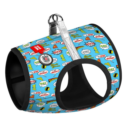 Шлея для собак WAUDOG Clothes з QR паспортом "Ліга Справедливості в блакитному" XS1 (1001-4002) – WAUDOG