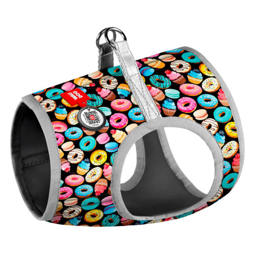 Шлей для собак WAUDOG Clothes с QR паспортом "Пончики" XS1 (2907) – WAUDOG