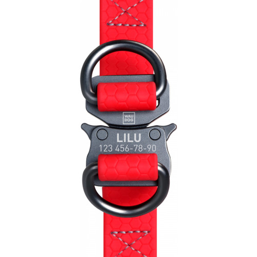 Шлея для собак WAUDOG Waterproof з QR-паспортом L Ш 25 мм Д 60-90 см червона (27673) – WAUDOG (вид 1)