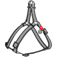 Шлей для собак WAUDOG Waterproof с QR паспортом M Ш 20 мм Д 50-80 см серая (261911)