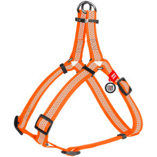 Шлея для собак WAUDOG Waterproof з QR паспортом XS Ш 15 мм Д 30-39 см помаранчева (26214)