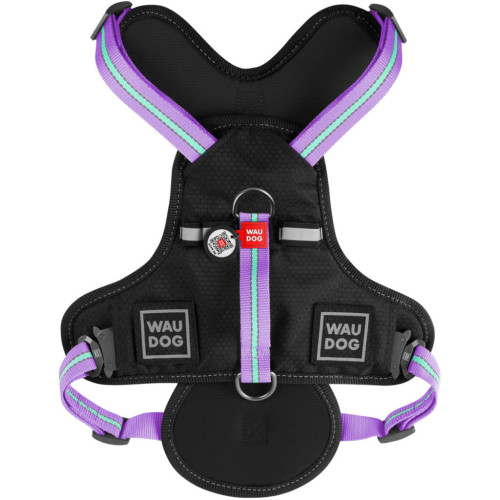 Шлея для собак WAUDOG Nylon безпечна з QR паспортом L фіолетова (52509) – WAUDOG (вид 1)