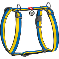 Шлей для собак WAUDOG Nylon с QR паспортом анатомическая "Colors of freedom" XS (319-4020)