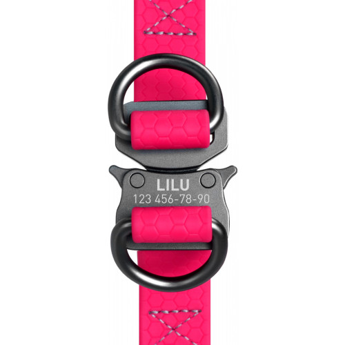 Шлей для собак WAUDOG Waterproof металлическая пряжка-фастекс M Ш 20 мм Д 50-80 см розовая (27657) – WAUDOG (вид 1)