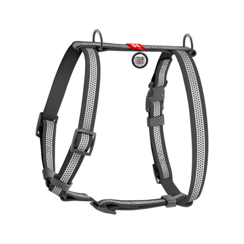 Шлея для собак WAUDOG Waterproof анатомічна Н-подібна, світловідбивна S сіра (328011) – WAUDOG