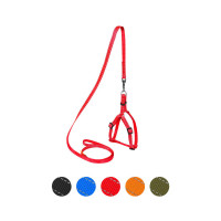 Шлея для собак Dog Extreme з нейлону регульована з повідцем Ш 15 мм В:40-55 см червона (07033)