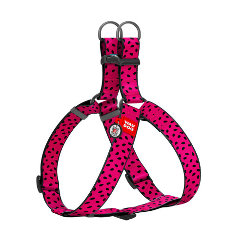 Шлей для собак WAUDOG Nylon с QR паспортом "Арбуз" пластиковый фастекс XL (324-0049) – WAUDOG