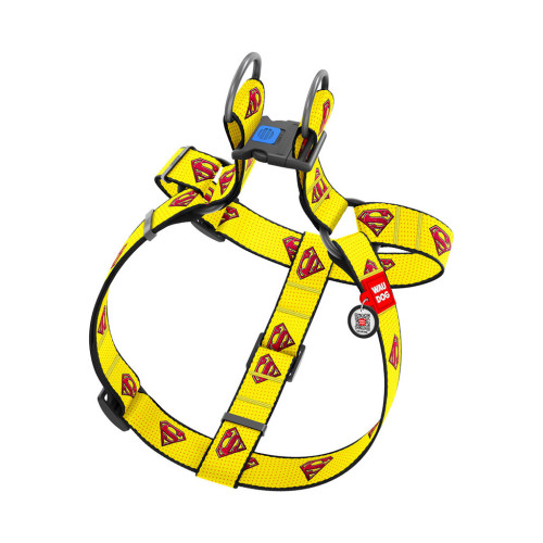 Шлея для собак WAUDOG Nylon з QR паспортом "Супермен 2" пластиковий фастекс XL (324-2014) – WAUDOG (вид 1)