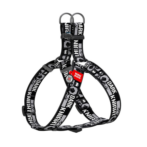 Шлей для собак WAUDOG Nylon с QR паспортом "Темный рыцарь" пластиковый фастекс XL (324-2011) – WAUDOG