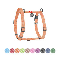 Шлея для собак WAUDOG Н-подібна Re-cotton з QR паспортом, світловідбивна S помаранчева (25914)