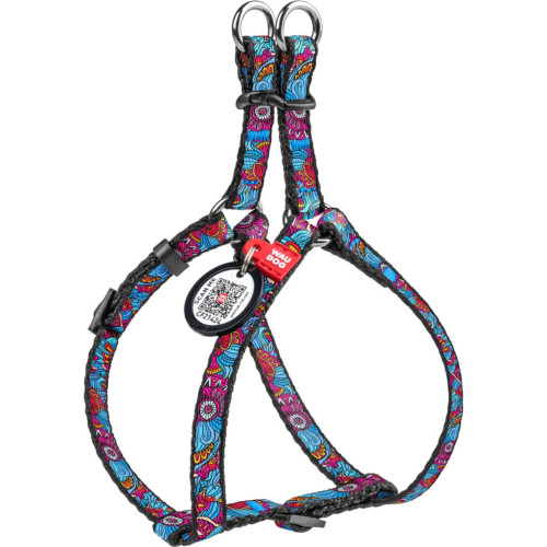 Шлей для собак WAUDOG Nylon с QR паспортом анатомическая "Лето" L (4624) – WAUDOG