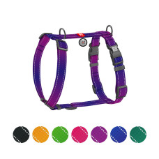 Шлея для собак WAUDOG Nylon Mono анатомічна H-подібна з QR паспортом, пластиковий фастекс, L фіолетова (54589)