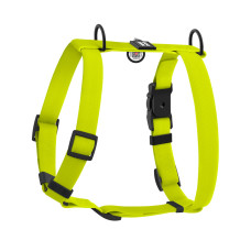 Шлей для собак WAUDOG Magnet анатомическая Н-образная с QR-паспортом, магнитная пряжка-фастекс М лимонная (262326)