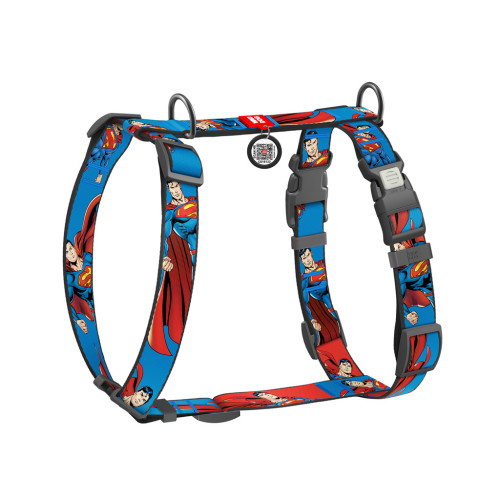 Шлея для собак WAUDOG Nylon H-подібна з QR-паспортом "Сила Супермена", пластиковий фастекс L (345-1079) – WAUDOG