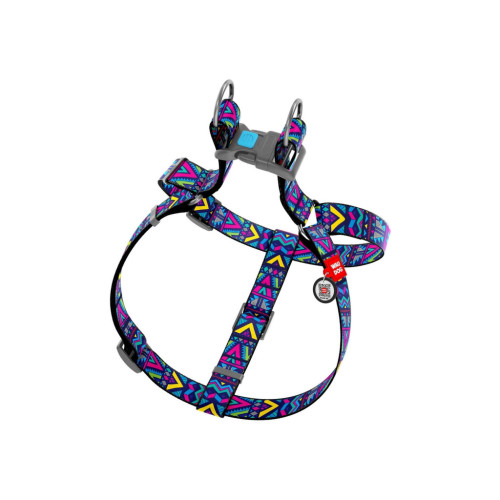 Шлей для собак WAUDOG Nylon с QR паспортом анатомическая "Инди" L (4974) – WAUDOG (вид 1)