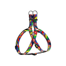 Шлей для собак WAUDOG Nylon с QR паспортом анатомически "Витраж" S (4605)