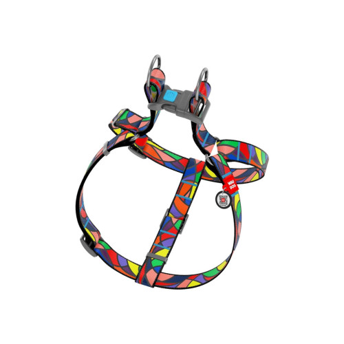 Шлей для собак WAUDOG Nylon с QR паспортом анатомически "Витраж" S (4605) – WAUDOG (вид 1)