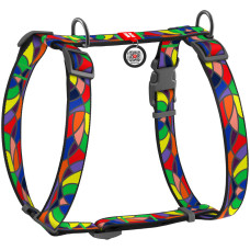 Шлей для собак WAUDOG Nylon анатомическая H-образная "Витраж" S (5617)
