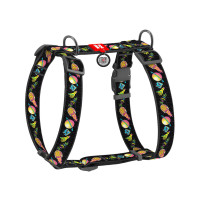 Шлея для собак WAUDOG Nylon анатомічна H-подібна з QR-паспортом "Рік і Морті 3" пластиковий фастекс, XL (323-0282)