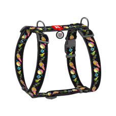 Шлея для собак WAUDOG Nylon анатомічна H-подібна з QR-паспортом "Рік і Морті 3" пластиковий фастекс, XL (323-0282)