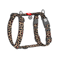 Шлей для собак WAUDOG Nylon анатомічна H-подібна з QR-паспортом "Леопард" пластиковий фастекс, L (345-4066)