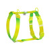 Шлей для собак WAUDOG Nylon Recycled анатомическая H-образная с QR-паспортом, пластиковый фастекс, S салатовая (47515) – WAUDOG