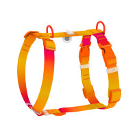 Шлей для собак WAUDOG Nylon Recycled анатомическая H-образная с QR-паспортом, пластиковый фастекс, XL оранжевая (47544)