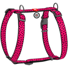 Шлей для собак WAUDOG Nylon с QR паспортом анатомическая H-образная "Арбуза" S (5613)