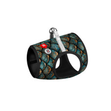 Шлей для собак WAUDOG Clothes мягкая с QR адресником "Луска" XS4 (223-0179)