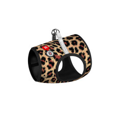 Шлей для собак WAUDOG Clothes мягкая с QR адресником "Леопард" XS2 (221-4066)