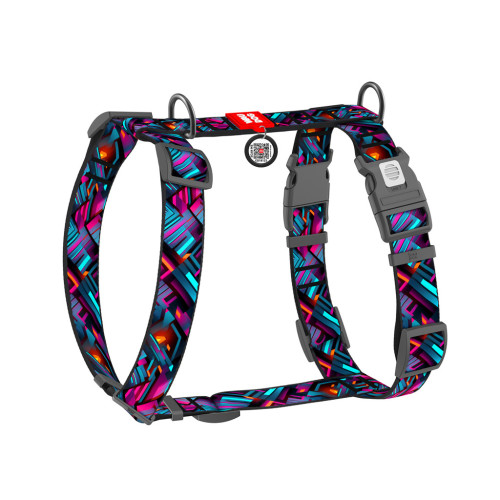 Шлей для собак WAUDOG H-образная анатомическая Nylon с QR адресником "Бесконечные миры" пластиковый фастекс XL (347-4058) – WAUDOG