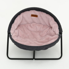 Лежак для животных MISOKO&CO Pet bed round plush 45x45x22 см grey and pink (HOOP31839)