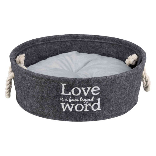 Лежак для тварин Trixie "Lian" фетр з ручками(37 см) Сірий (4047974383957) – Trixie