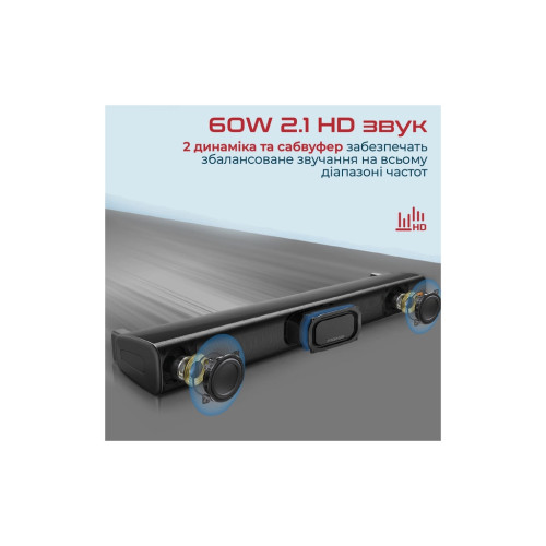 Акустическая система Promate StreamBar-60 Black (streambar-60.black) – Promate (вид 2)