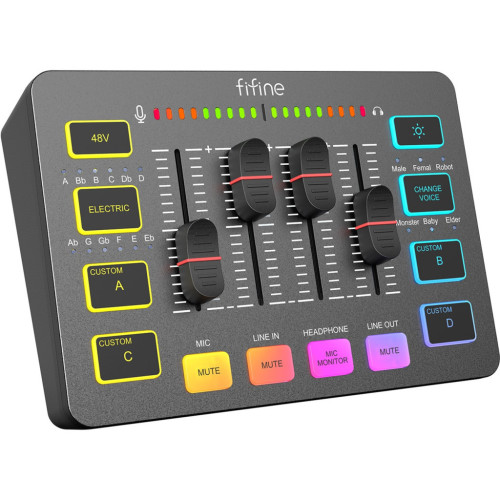 Мікшерний пульт Fifine Sound Card Black (SC3) – Fifine