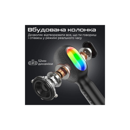 Микрофон Promate VocalMic Bluetooth 2 x AUX LED Black (vocalmic.black) – Promate (вид 1)