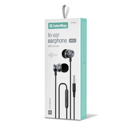Наушники ColorWay 3.5 mm Wired Earphone UrbanBeat Black (CW-WD03BK) – ColorWay (вид 1)