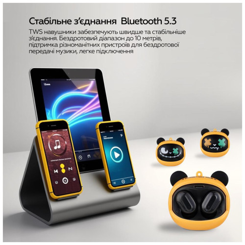 Наушники XoKo G05-face changing TWS Yellow-Black (G05-YEBK) – XoKo (вид 1)