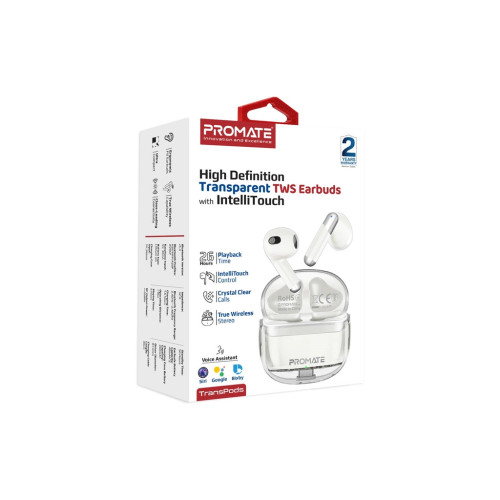 Наушники Promate TransPods White (transpods.white) – Promate (вид 1)