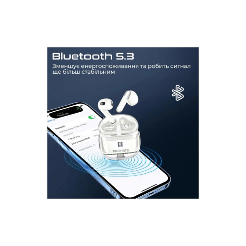 Наушники Promate TransPods White (transpods.white) – Promate (вид 2)