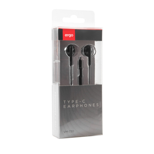 Навушники Ergo VM-730 Type-C Earphones Black (VM-730K) – Ergo (вид 2)