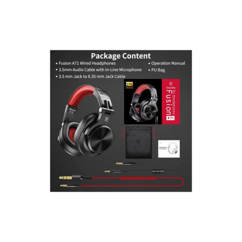 Навушники OneOdio A71 3,5мм/6,35мм Black/Red (A71 Red) – OneOdio (вид 2)