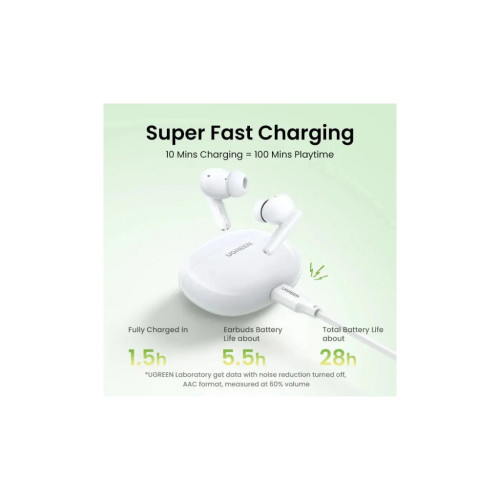 Наушники Ugreen HiTune T3C Earbuds Bluetooth White (45110) – UGREEN (вид 2)